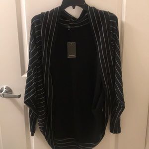 TART Cardigan. Black w/ white stripes. XS. NWT.